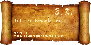 Bilszky Koppány névjegykártya